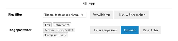 afbeelding 48: filter functies in Test-Correct