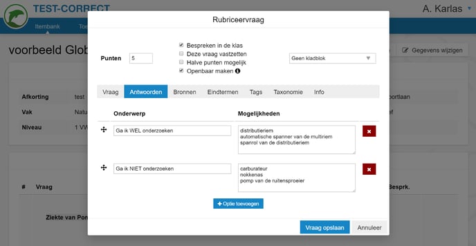rubriceervraag